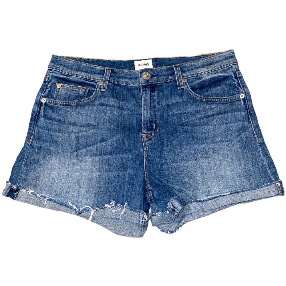 Hudson Jeans Blue Distressed Denim Jean Shorts